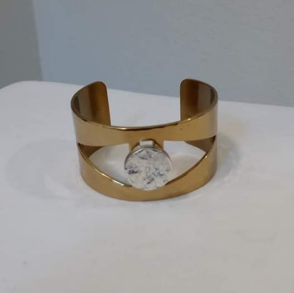 Rustic Cuff Gold Hammered Mixed Metal Bracelet 13$